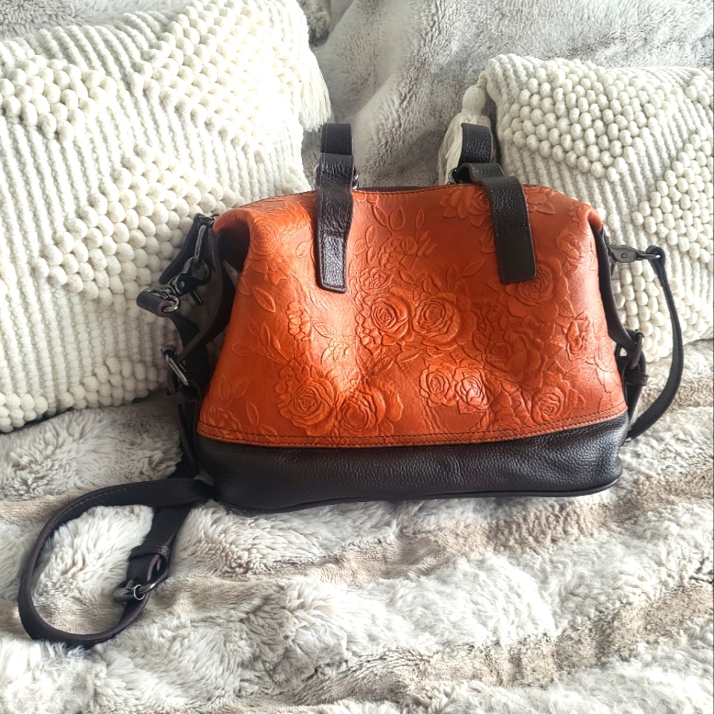 Genuine embossed leather purse